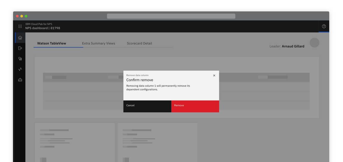 Example of a remove pattern using a modal in context